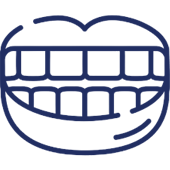 Stylized smiling mouth with teeth showing dental care and wellness concept